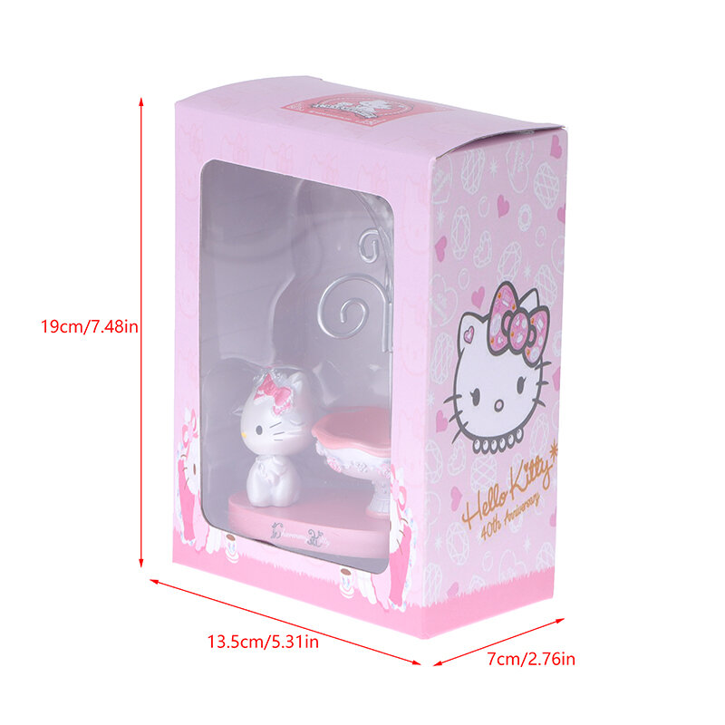 Mainan tokoh kartun Hello Kitty kucing, ornamen tokoh kartun Hello Kitty Anime, Hadiah Koleksi ulang tahun anak