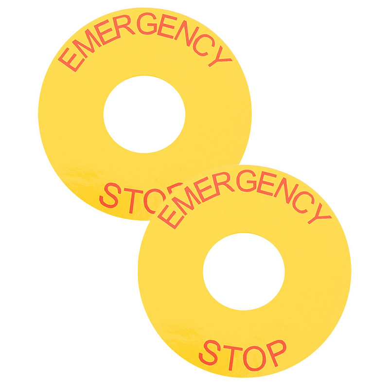 Emergência Parar Botão Interruptor Cuidado Etiqueta, Etiqueta de advertência auto-adesiva, Decal Stop Signs
