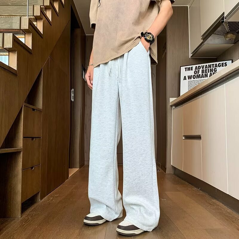 Pantalones casuales para hombre, versión coreana de la tendencia, pantalones de chándal guapos con colgante, novedad de verano 2024