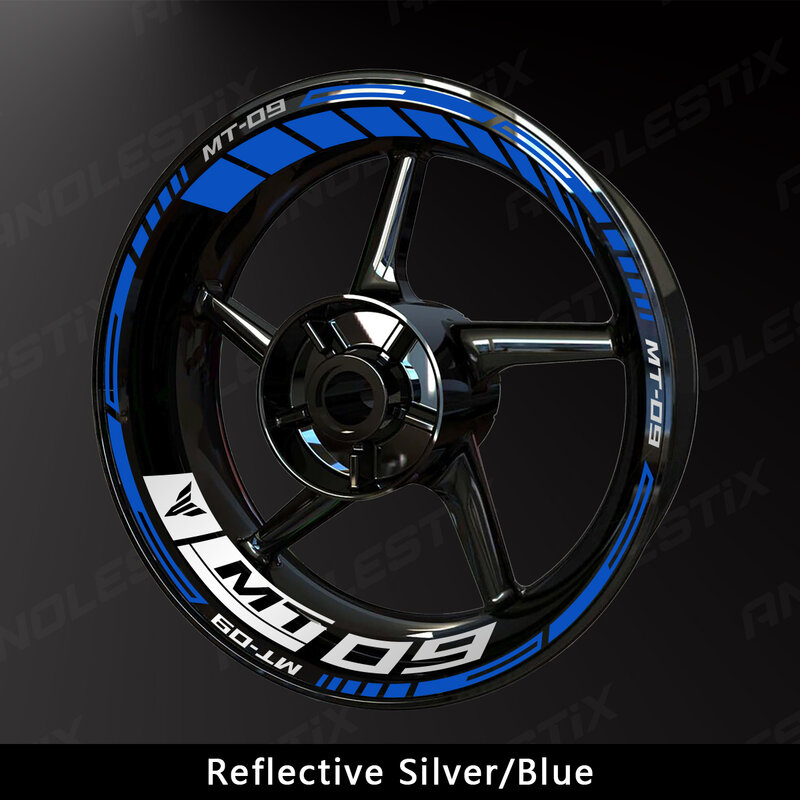 AnoleStix Reflective Motorcycle Wheel Sticker Hub Decal Rim Stripe Tape For YAMAHA MT09 MT-09 2017 2018 2019 2020 2021 2022
