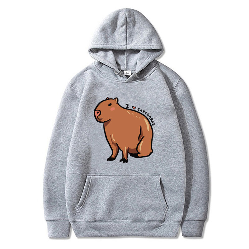 Sweats à capuche unisexes avec imprimé graphique, sweat-shirt décontracté, streetwear vintage, I Love Capybaras, mode automne, femmes et hommes