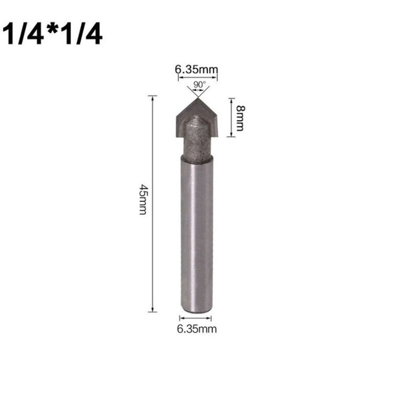 Bohrer Fräser cnc hochfest 1/4inch 6,35mm 1pcs 42-53mm 90 Grad abgeschrägter Schaft massiver gehärteter Stahl