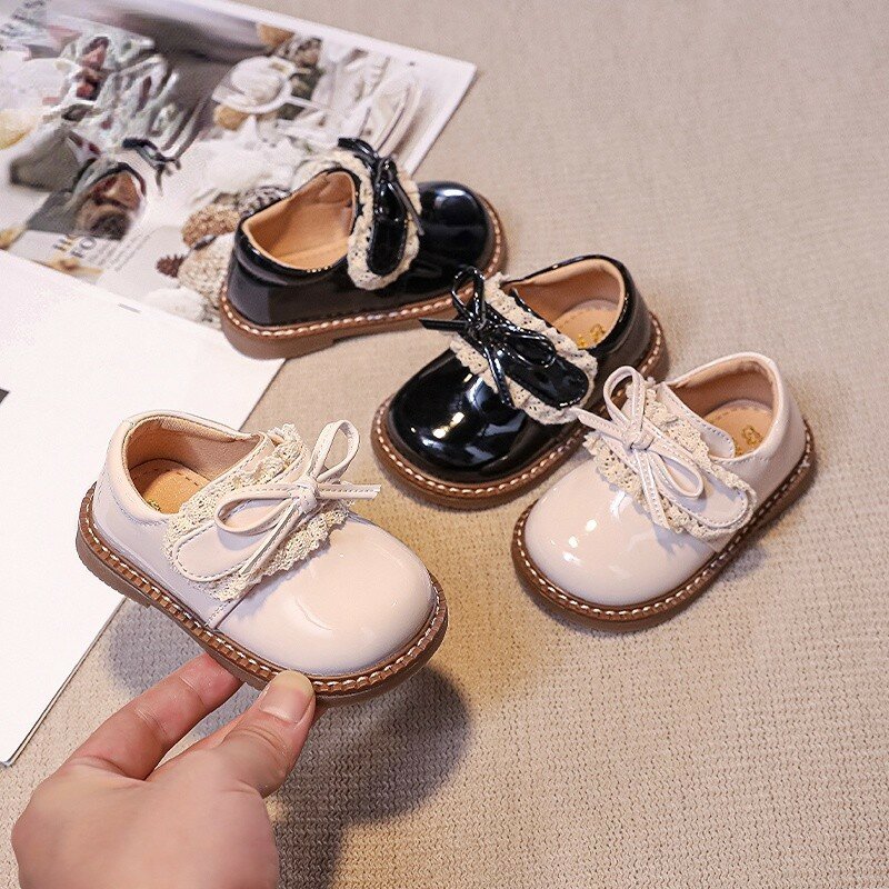 حذاء أميرات بنعل ناعم للأطفال ، طفل جيد التهوية ، بنات أطفال بعمر 1-3 سنوات ، حذاء جلدي صغير