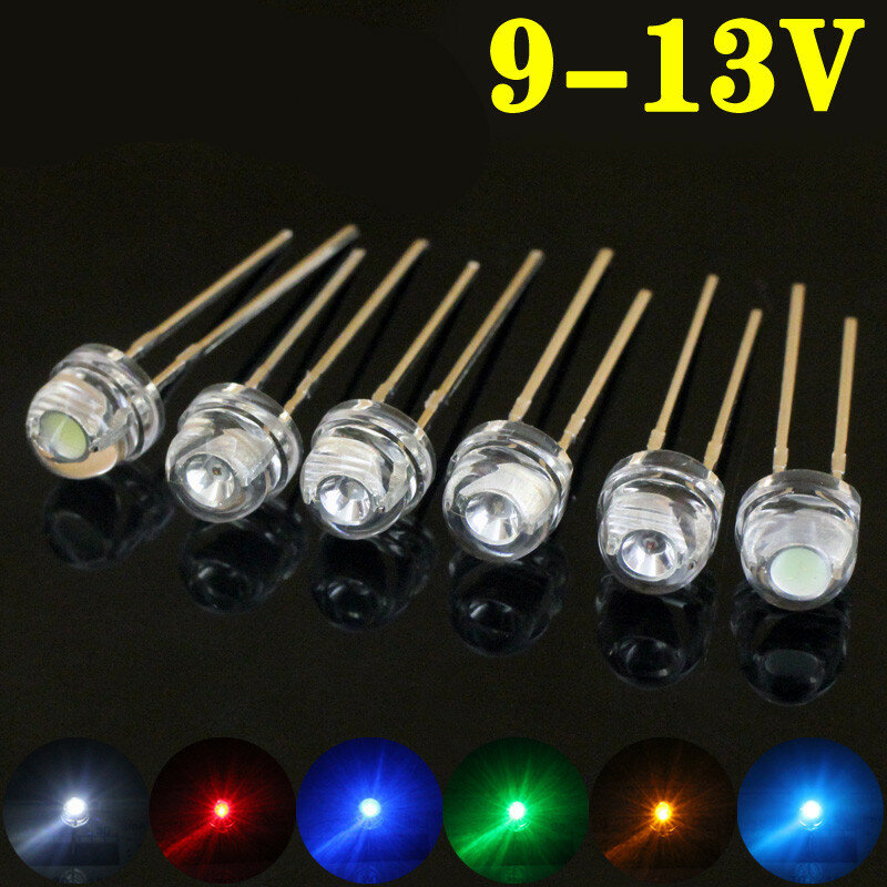 Diode électroluminescente LED super brillante, chapeau de paille, blanc, rouge, jaune, vert, bleu, chaud, puissance F5, 0.3W, 0.5W, 0.75W, 5mm, 50 pièces