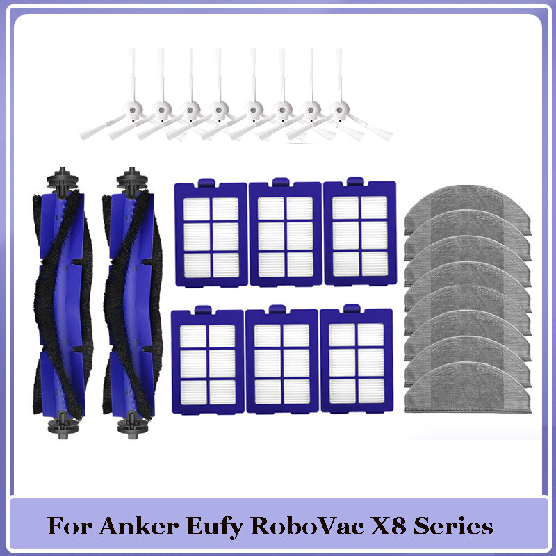 Acessórios para anker eufy robovac x8 série híbrido principal escova lateral rolo hepa filtro esfregão pano substituição aspirador de pó peças