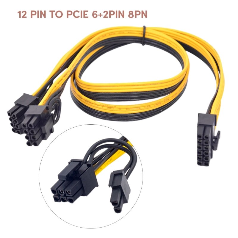 12Pin กราฟิกการ์ดสาย PCIe 6 + 2Pin 8Pin สายไฟ 50 ซม.12Pins Modular Dropship