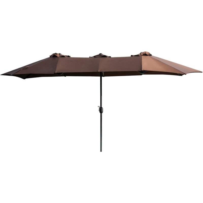 LOKATSE HOME 15 Ft dwustronne parasol ogrodowy prostokątne duże z korbą do zacienienia Patio na zewnątrz pokładu lub basenu