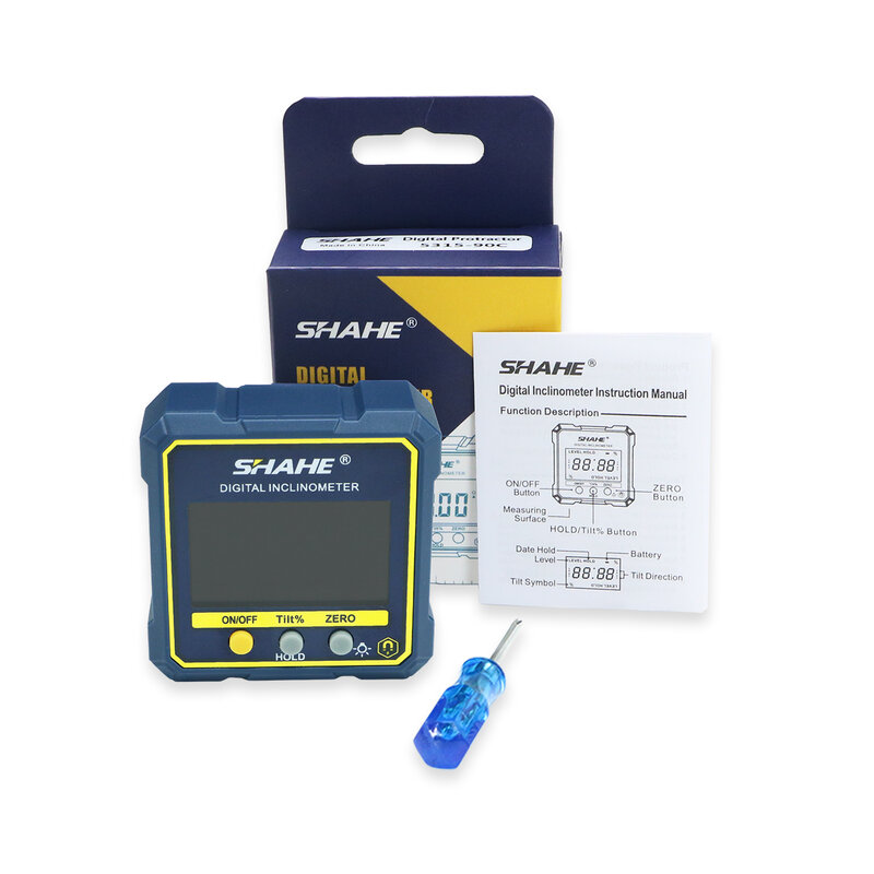 SHAHE-Medidor de ángulo Digital, transportador magnético, inclinómetro, buscador de nivel, caja de nivel de cubo con imanes y retroiluminación