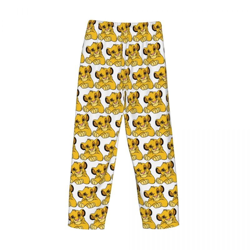 Custom Print Herren Simba der König Löwe Pyjama Hose Nachtwäsche Schlaf Lounge Bottoms mit Taschen