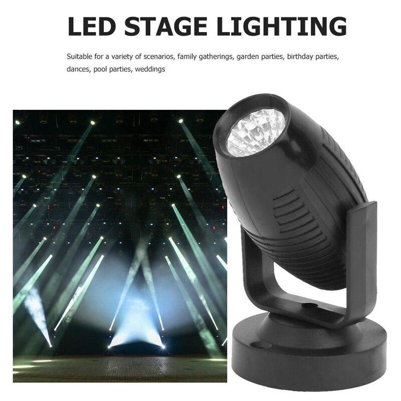 LEDステージライト,360度,85-265V,KTVバー,パーティー,ディスコ,雰囲気,黒ハウジング