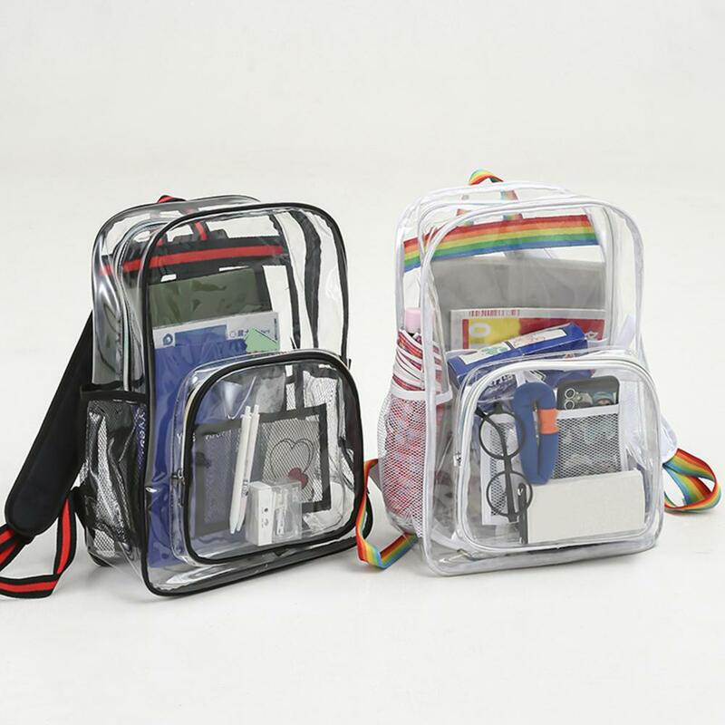 Школьный ранец с регулируемым плечевым ремнем, вместительный прозрачный рюкзак из ПВХ, школьный портфель для книг, сумка для хранения книг для мальчиков и девочек-подростков