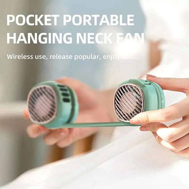 Neck Cooler Fan Mini Portable Air Conditioner Bladeless Neck Fan Personal 5-Speed Foldable Fan Small Over-The-Neck Cooling Fan