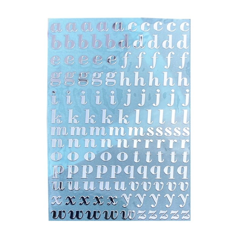 Y1UE Adesivi con numeri lettere glitter Adesivi in ​​metallo autoadesivi 26 adesivi con lettere maiuscole Adesivi dalla A