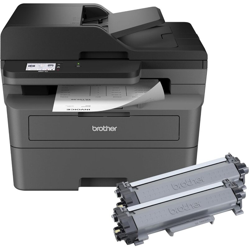 MFC-L2820DW xl kabelloser kompakter monochromer All-in-One-Laserdrucker mit Kopie, Scan und Fax, Duplex, Schwarz-Weiß