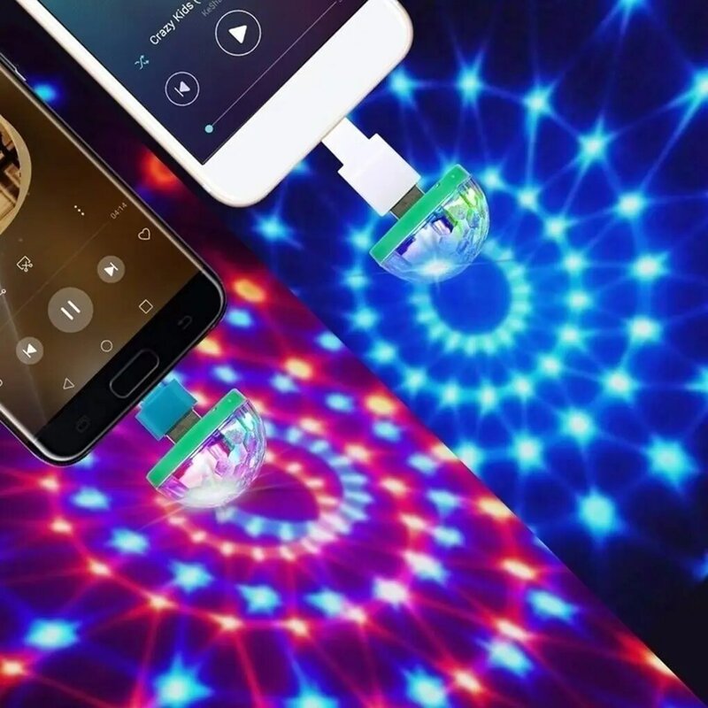 Cellphone Powered USB Port Small Stage Lamp Colorful 4 Led Light Lightweight 5V Light Bulb