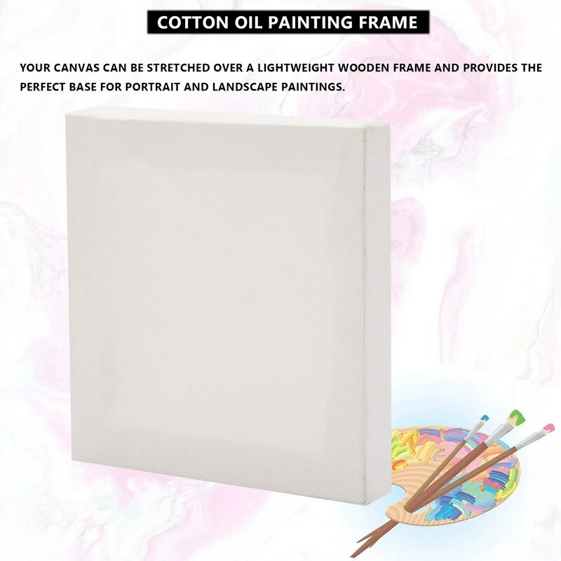 10Pcs/Set White Blank Art Boards Mini Stretched Artist Canvas Art Board Acrylic Oil Paint Wood+Cotton for Artwork Painting