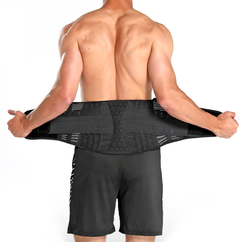 Прочный Пояс для поддержки поясницы, дышащий компрессионный бандаж для нижней части спины для мужчин, женщин, мужчин, подтяжка, грынированный диск, Sciatica, облегчение боли