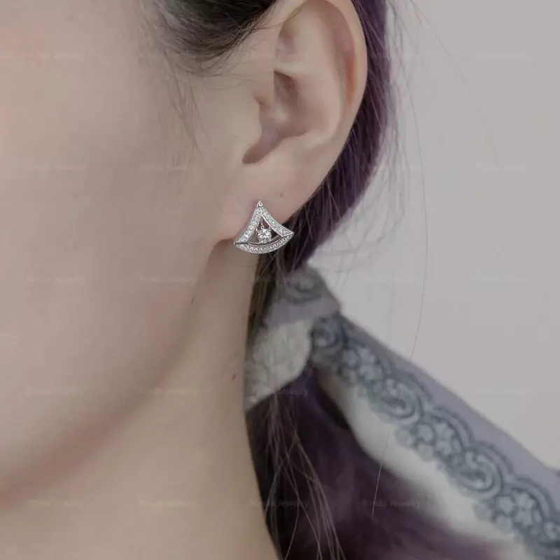 Boucles d'oreilles triangle évidées en argent regardé S925 pour femmes, bijoux minimalistes, magnifique cadeau de banquet, jupe, marque de mode, nouveau