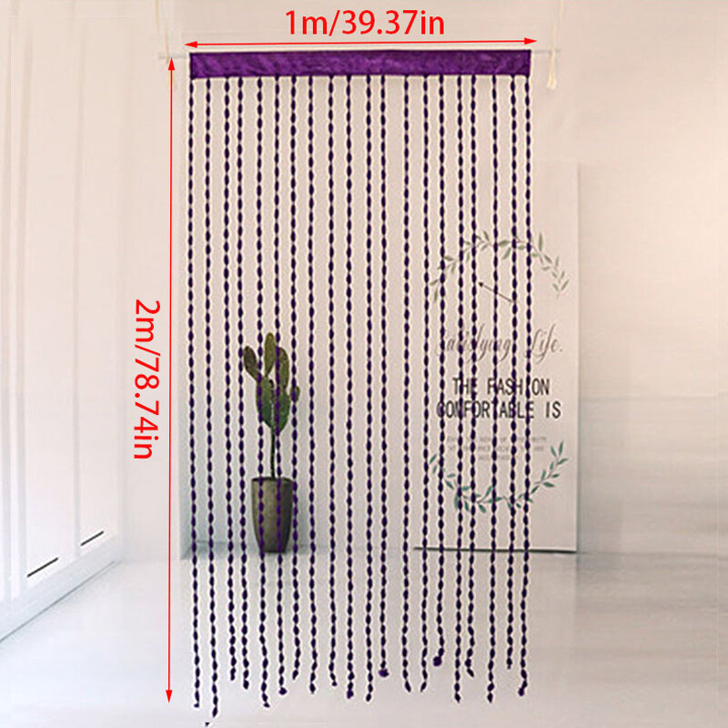 8 Styles 1×2m Beaded Tassel Door Panel Linear Fly Screen Light Transmission Room Window Curtains Decoration Accessory