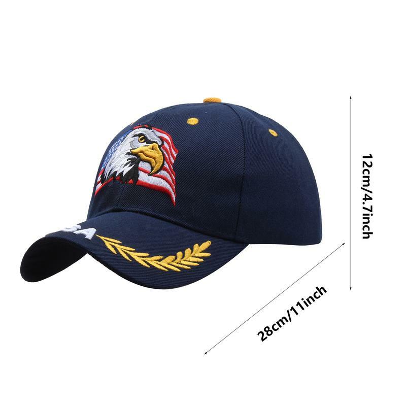 Klasyczny czapki baseballowe fajny oddychający orzeł i flaga moro czapka typu Trucker Unisex patriotyczny haftowany kapelusz przeciwsłoneczny regulowany