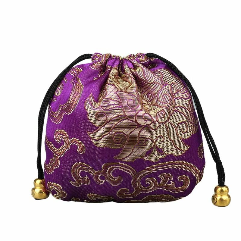 Bolsa de pulsera de tela con cordón, bolsa de regalo, organizador de joyas multicolor, estuche de joyería, bolsa de almacenamiento de estilo chino, bolsa de joyería para mujer