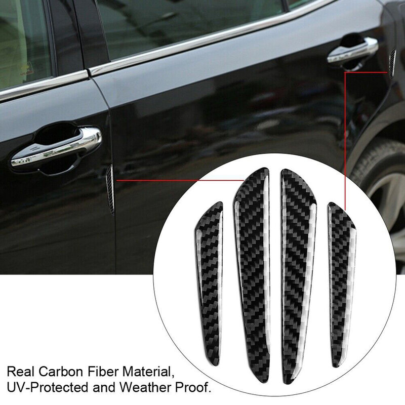 Protecteur de bord de porte en fibre de carbone durable, bandes de protection de pare-chocs, application facile, apparence améliorée, lot de 4