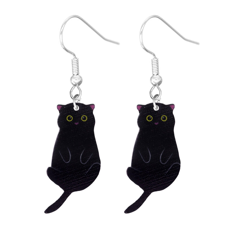 Серьги-подвески в виде кота, милые Мультяшные стильные акриловые украшения, очаровательный подарок для женщин