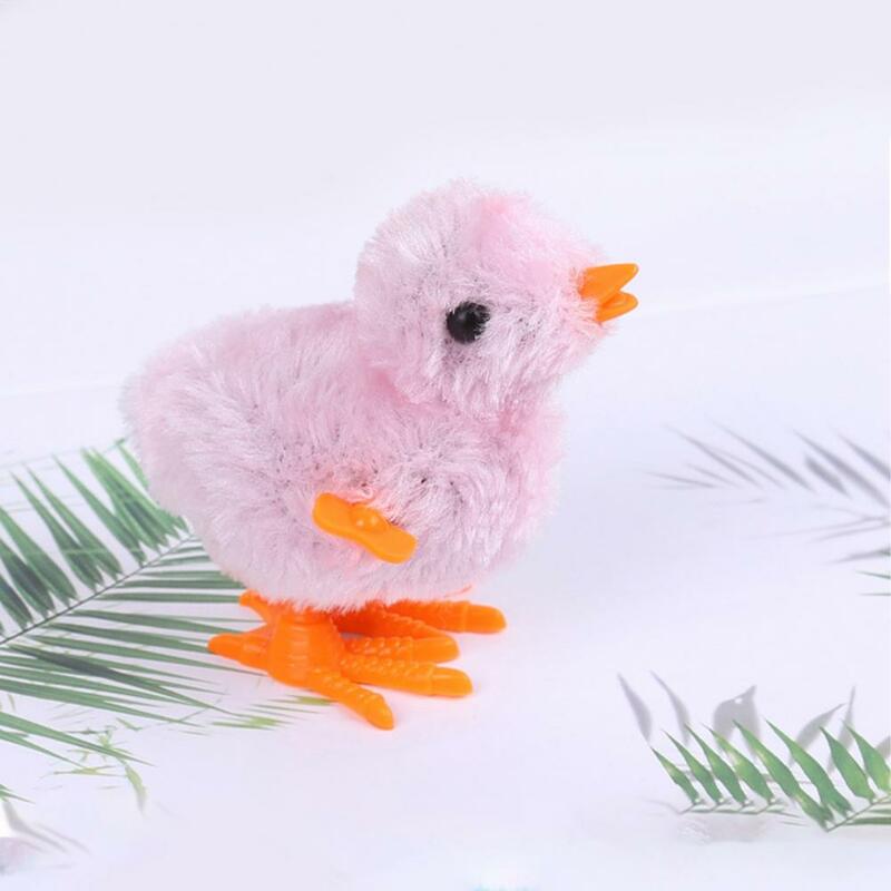 Soft Smooth Plush Chick Wind-up Toy para crianças e adultos, Cartoon Jumping Toy, Clockwork Winding, presente para crianças