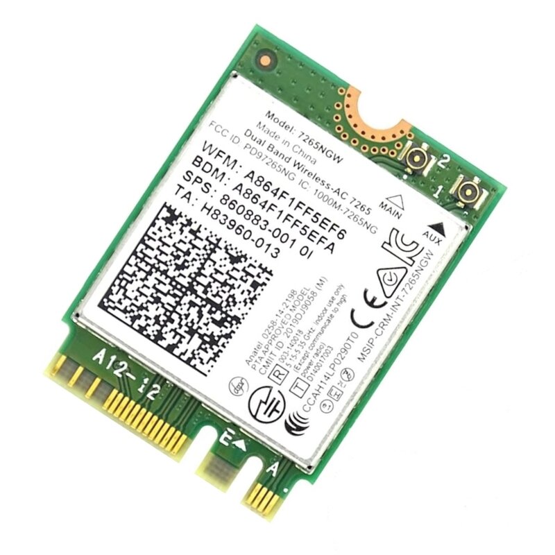 Dual-Band Sem Fio-AC 7265 7256NGW Cartão 802.11AC 1200M Wi-Fi + Bluetooth4.2 NGFF- M2 WLAN WIFI Cartão intel7265