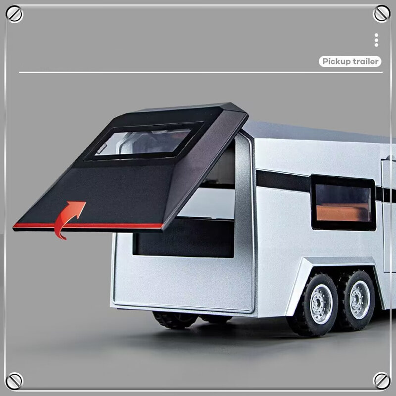 Cyber Toy Truck-Modèle de voiture en alliage moulé sous pression avec son et lumière, véhicules tout-terrain, camion, jouets pour enfants, cadeau avec valise, 514-plus, 1/32