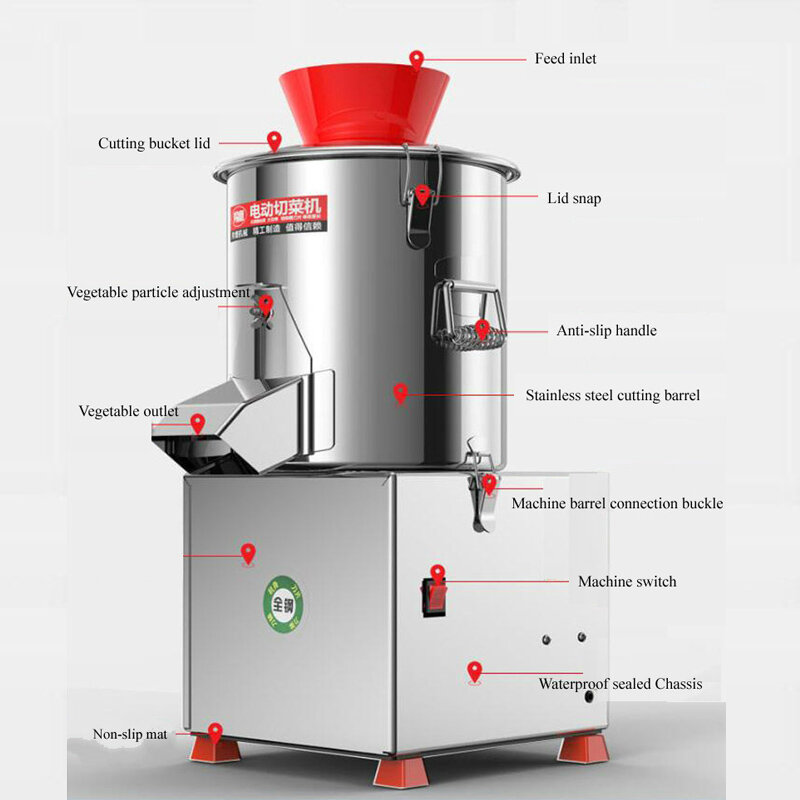 Stainless Steel Meat Grinder Pepper Chopper Blender Electric Automatic Mincing Machine Household Grinder Food Processor