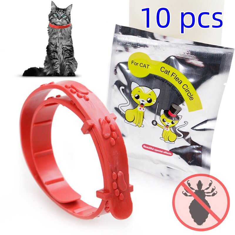 10pcs/lot Anti Flea Tick Cat Collar Small Dog Deworming Flea Collar Pet Retractable Puppy Prevention Mosquitoes Repellent Collar