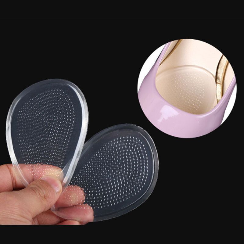 Insoles Ladies High Heel Shoe Insole Female Half Pad Reduces Friction Pain Silicone Forefoot Pad Anti-skid Foot Care Pads