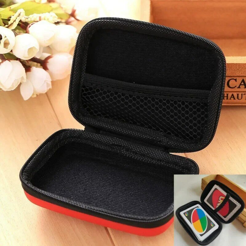 Travel Zipper Carry Hard Case UNO Playing Cards Board Game Cards Storage Package For Kids Fan Entertainment Card Holder Mini Bag