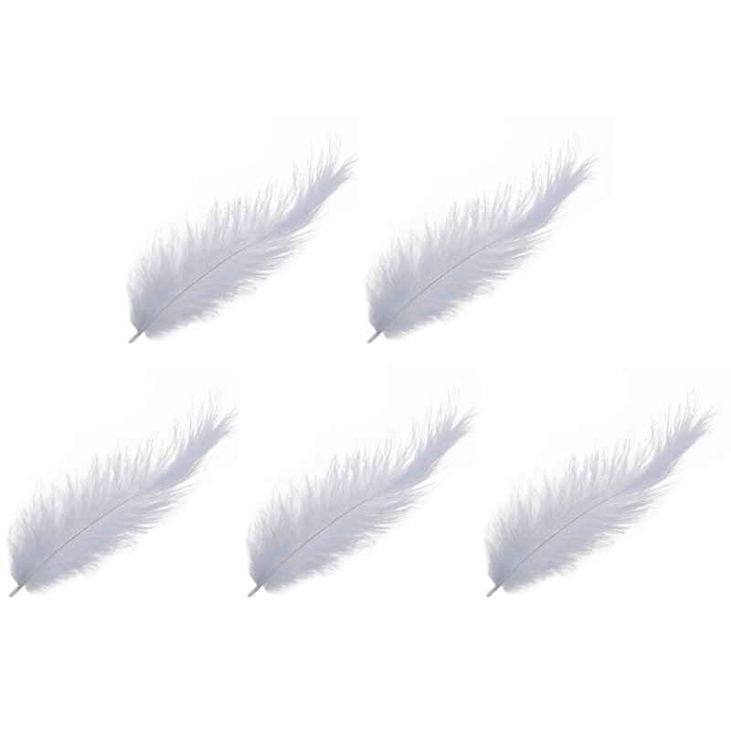 1000 X 파이어 치킨 깃털, 뾰족한 꼬리 벨벳 깃털, 흰색, 10-15cm