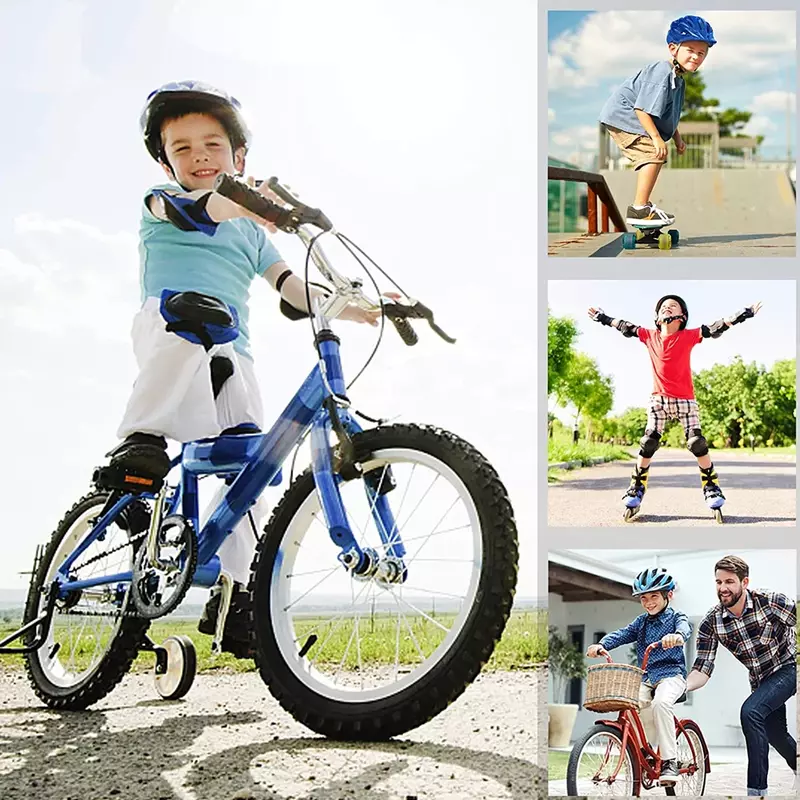 어린이 무릎 패드 및 팔꿈치 패드 보호 기어 세트, 롤러 스케이트 사이클링 자전거 스케이트보드 스포츠용 안전 기어