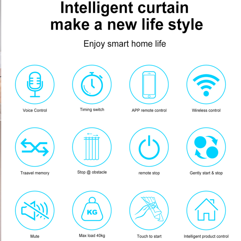 Jinashu-cortina eléctrica inteligente Tuya, Wifi, Zigbee, Motor, barra, pista, aplicación Smart Life, compatible con Alexa, asistente de Google