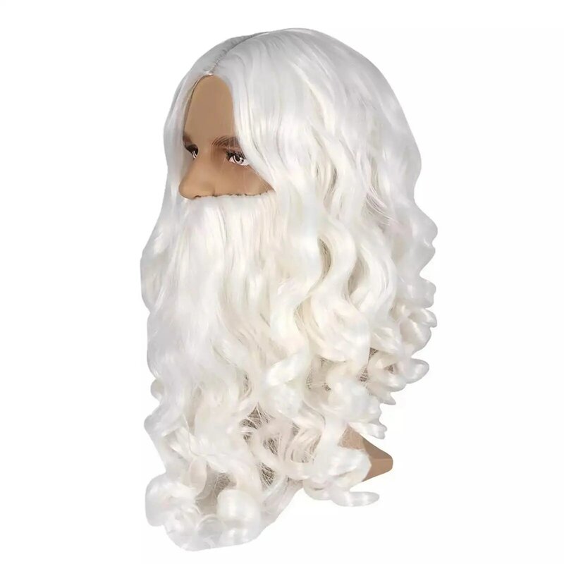 Santa Hair and Beard Set for Santa Claus Costume Accessories for Masquerade Props Party Supplies Stage Performance