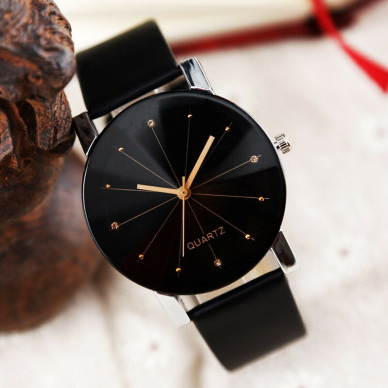 ساعة يد كوارتز تناظرية كلاسيكية للزوجين ، سوار من الجلد ، بسيط وغير رسمي ، للاستخدام اليومي ، للهدايا