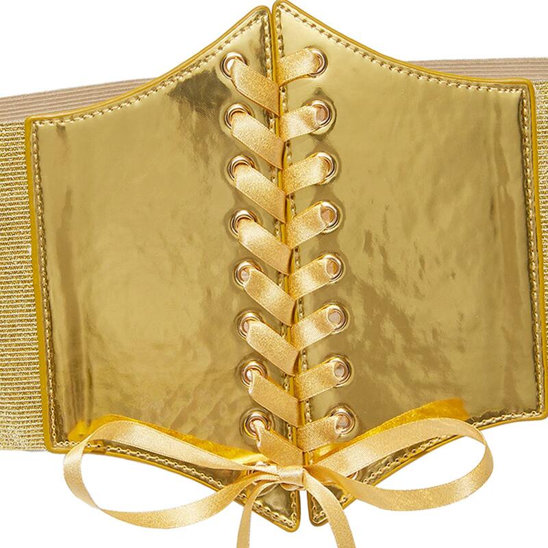 Donne corsetto cintura in vita cintura Lingerie sottoseno elegante Lace up Waspie cintura legata cintura Cinch per T-Shirt Retro Theme Party