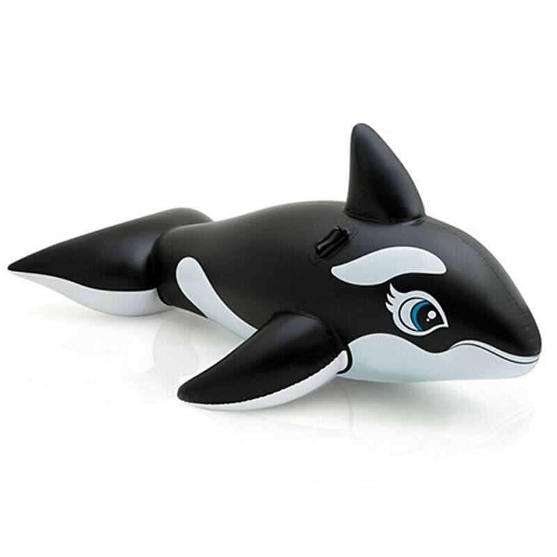 Big Black Whale Mount Inflatable Forehead Child Pool Games Kids Water Play Summer Beach Accessories Floats for Swimming Pools