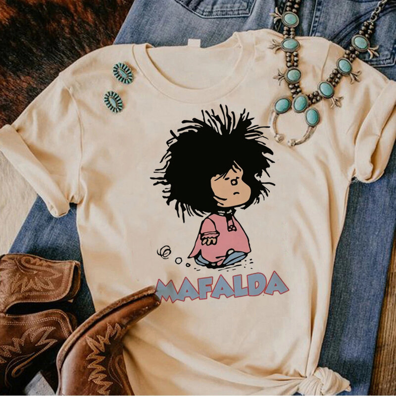 Mafalda Tee desainer wanita kaus manga pakaian jalanan wanita 2000s pakaian desainer