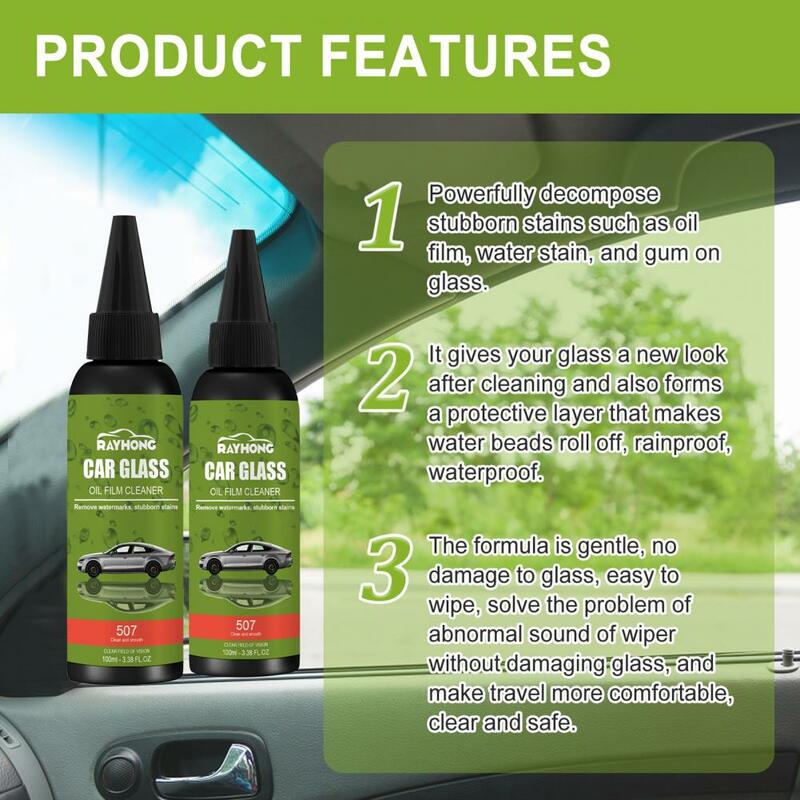 Removedor filme óleo confiável Rainproof Clear Vision Auto filme vidro revestimento detergente cuidados automotivos