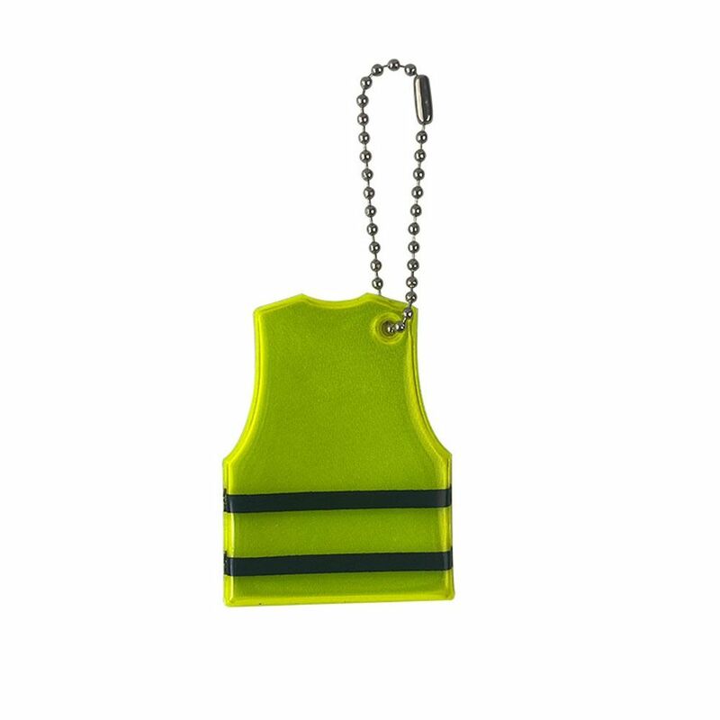 PVC Reflective Malha Vest Keychain, Multicolor Chaveiro, Presente de Segurança, Mochila Design, 5.5 cm * 4.5cm, 4Pcs