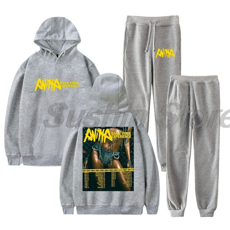 Anitta Baile pengalaman Funk Tour 2024 Pullover Hoodie Jogger Celana dua potong Set Sweatshirt + celana olahraga pria wanita Set