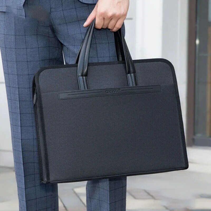 New Men's Oxford Casual Briefcase Multi-layer A4 Office Zipper Bag Large Capacity Business Bag Male Business Handbag Conference