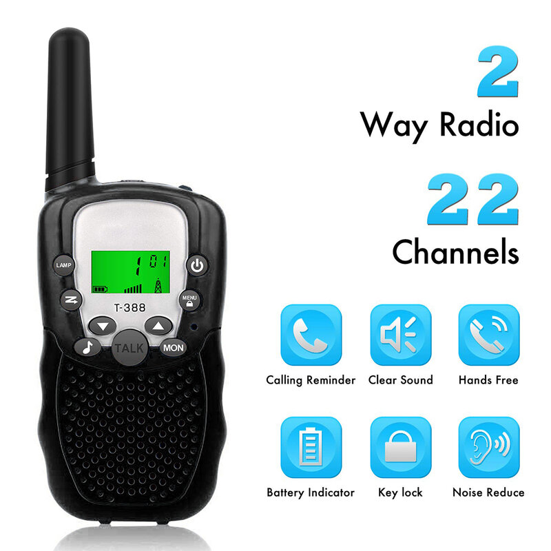 Mini walkie-talkie portátil para niños, 2 piezas, transceptor móvil, Radio, interfono con lámpara LED, regalos
