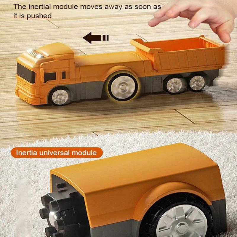 Robot Car Toys Magnetic Diecast Slot Toy Magnetic Transform Engineering Assembled Car Toy Vehicle Loader Tractor Excavator Toys