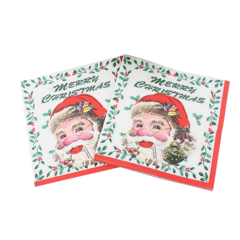 20 Stück bedruckte Weihnachts servietten Weihnachts mann Muster Taschentuch Servietten Geburtstags feier begünstigt Weihnachts bedarf