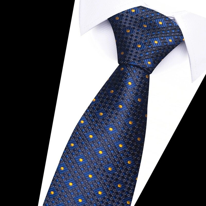 Tie For Men Gravatas Wholesale Jacquard 7.5 cm Slik Tie Floral Men Solid Black Suit Accessories Fit Formal Party Slim Necktie